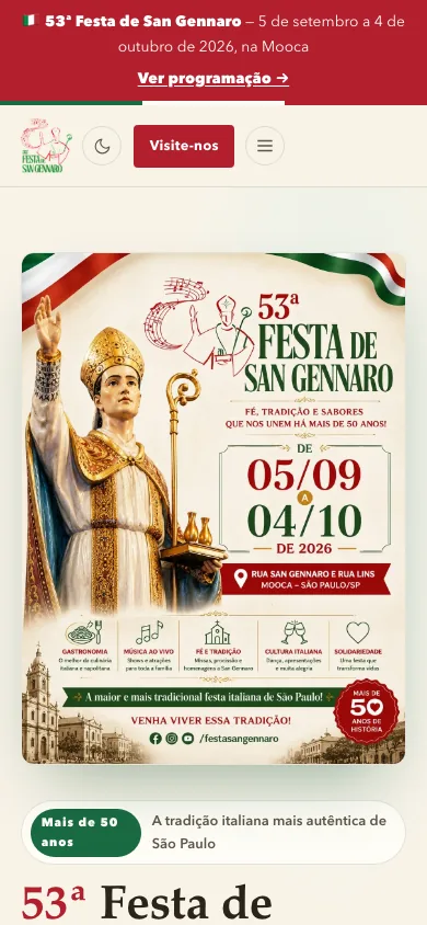 O mesmo site visto no celular